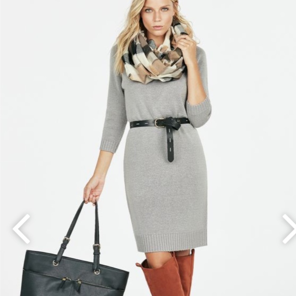 Oversized Grey Sweater Dress